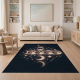 Celestial Moon Phases Boho Area Rug