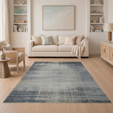 Distressed Grey Abstract Area Rug