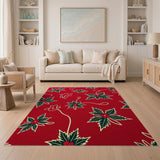Festive Red Holly Berry Area Rug