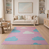 Dreamy Pink Clouds Kids Area Rug