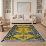 Bold Yellow Geometric Southwestern Area Rug