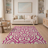 Intricate Pink Trellis Area Rug