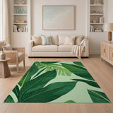 Lush Green Monstera Banana Leaf Area Rug