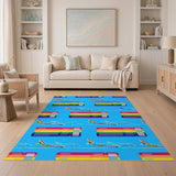 Rainbow Airplane Kids Area Rug