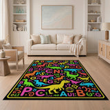Dinosaur ABC Kids Area Rug - Vibrant Multi-Color
