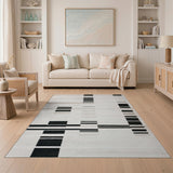 Black White Geometric Stripe No. 2 Area Rug