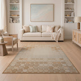 Beige Octagon Geometric Area Rug