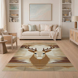 Southwestern Deer Head Woven Area Rug