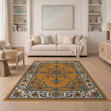 Orange Burnt Orange Persian Medallion Area Rug