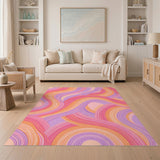 Abstract Area Vibrant Wave Abstract Area Rug