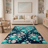 Teal Pearl Bubble Shimmer Area Rug