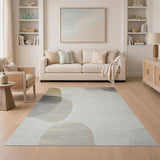 Modern Abstract Beige Gold Area Rug