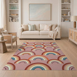 Overlapping Rainbow Arches Area Rug