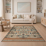 Orange Orange Southwestern Geometric Area Rug
