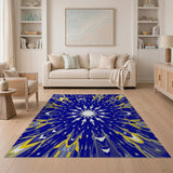 Multi-color and Patterns Navy Blue Starburst Geometric Area Rug