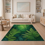 Lush Fern Forest Green Area Rug