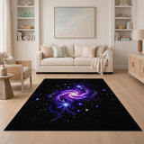 Abstract Area Purple Cosmic Vortex Area Rug