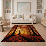 Sunlit Autumn Forest Area Rug