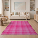 Pink Gingham Pink Gingham Checkered Area Rug