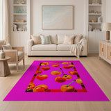 Multi-color and Patterns Vibrant Cherry Fruit Pattern Area Rug