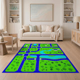 Kids Cartoon Town Roads Play Rug