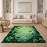 Lush Green Jungle Frame Area Rug