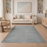 Indigo Striped Woven Boho Area Rug