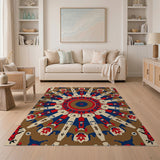Southwestern Mandala Tribal Area Rug