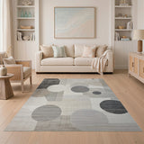 Geometric Modern Modern Geometric Abstract Grey Area Rug