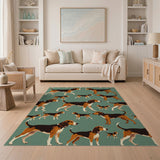 Playful Beagle Pattern Area Rug