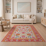 Vibrant Persian Floral Area Rug