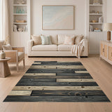 Rustic Farmhouse Rustic Barnwood Plank Area Rug