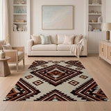 Southwestern Brown and Tan Terracotta Diamond Southwestern Area Rug