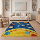Kids Cartoon Space Planets Area Rug