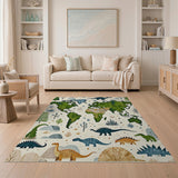 Dinosaur World Map Kids Area Rug