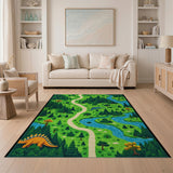 Dinosaur Forest Adventure Path Kids Rug