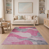 Abstract Area Pink Pink Abstract Wave Area Rug