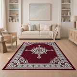 Ornate Maroon Mandala Persian Area Rug