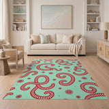 Festive Candy Cane Swirl Area Rug