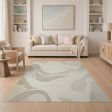 Abstract Area Beige Abstract Wave Area Rug