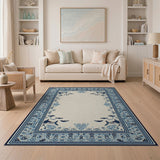 Indigo Blue Persian Whale Motif Area Rug