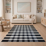 Black and White Modern Black White Checkered Area Rug