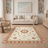 Red Floral Medallion Traditional Area Rug