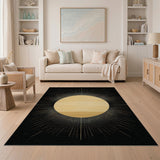 Golden Sunburst Geometric Area Rug