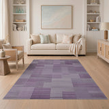 Geometric Modern Purple Patchwork Geometric Area Rug