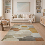 Abstract Pebble Neutral Area Rug