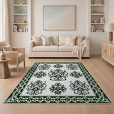 Ornate Green Persian Floral Area Rug