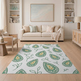 Teal Paisley Area Rug with Gold Accents
