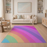 Vibrant Rainbow Diagonal Stripe Area Rug