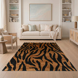 Tiger Stripe Area Rug in Bold Black Orange